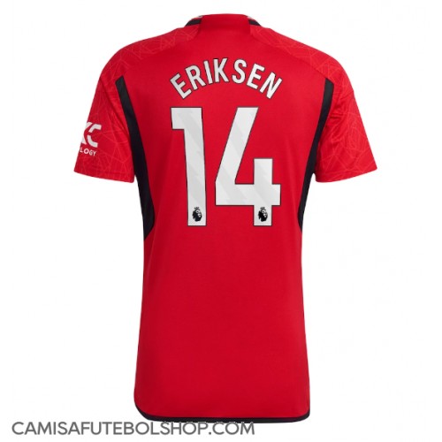Camisa de time de futebol Manchester United Christian Eriksen #14 Replicas 1º Equipamento 2023-24 Manga Curta